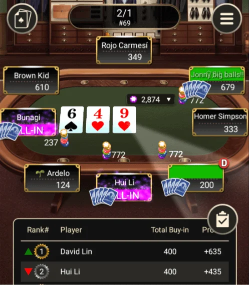 Omaha poker game